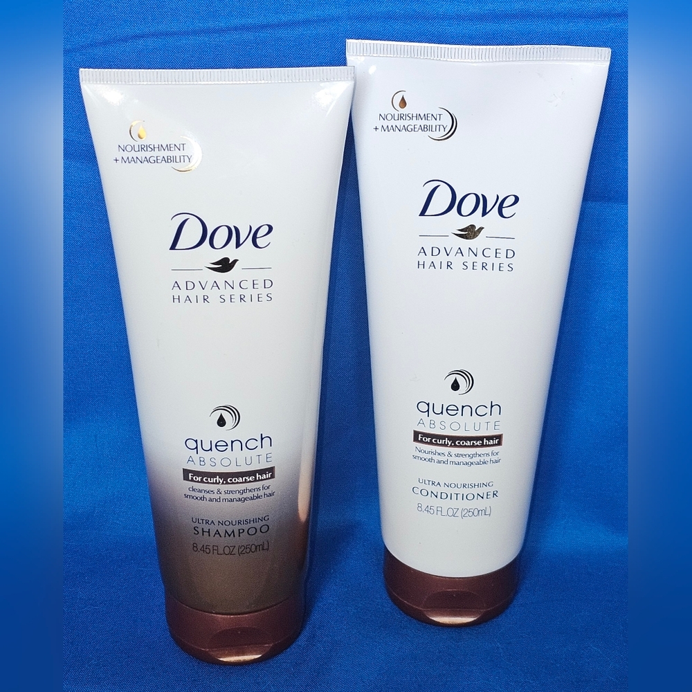 Dove Advanced Care Ultra Quench Shampoo & Conditioner For Curly Course Dry Hair